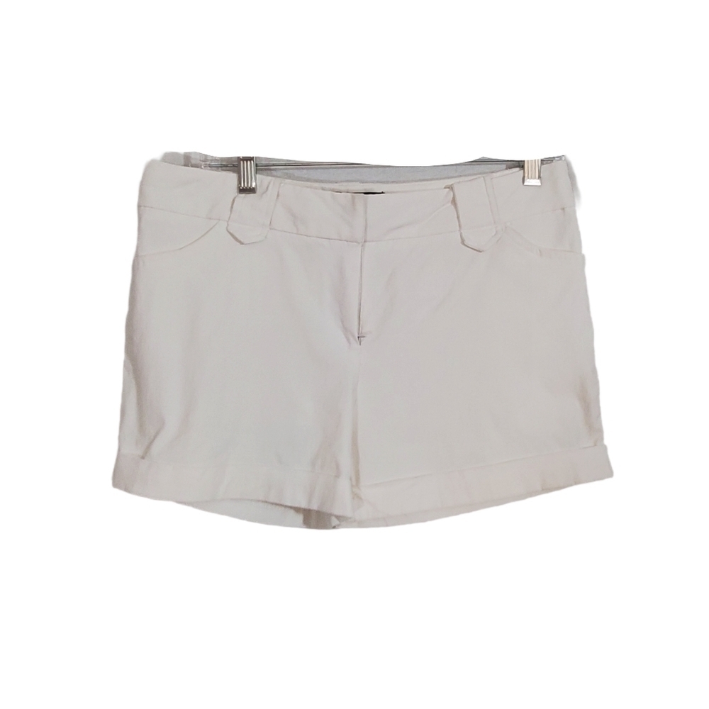 Grace Jeans White Stretchy Flat Front Shorts